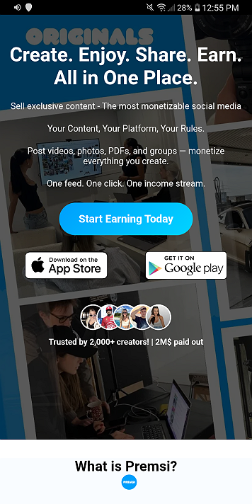 Content creators & fans sign up