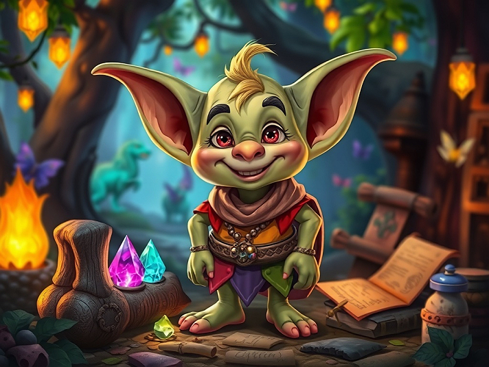 The Goblin Bookkeeper’s TaleIn a forest deep where the fireflies glow,  Lives a goblin with...