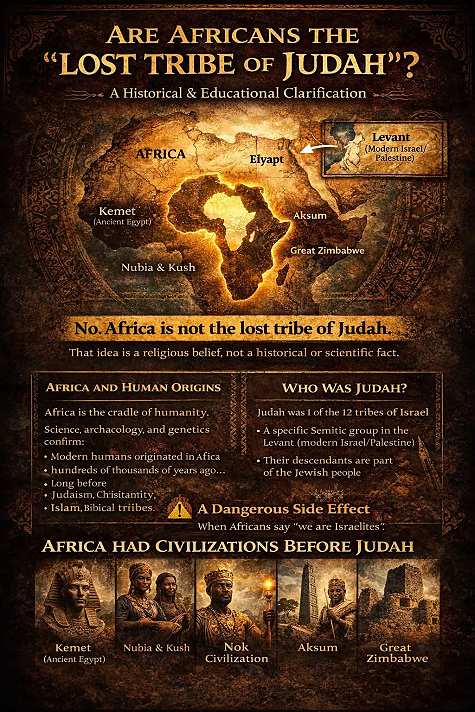 🌍 ARE AFRICANS THE “LOST TRIBE OF JUDAH”?A Historical & Educational ClarificationThis...