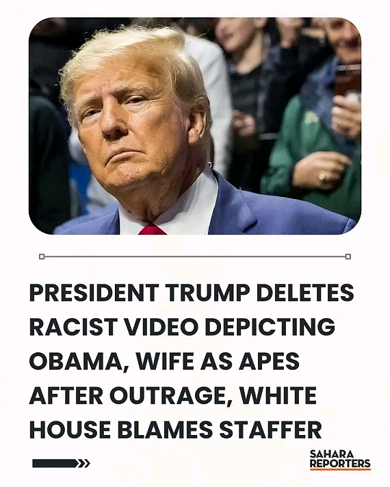 President Trump Deletes Racist Video Depicting Obama, Wife As Apes After Outrage, White House Blames...